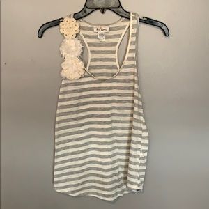 Grey and off white tank top